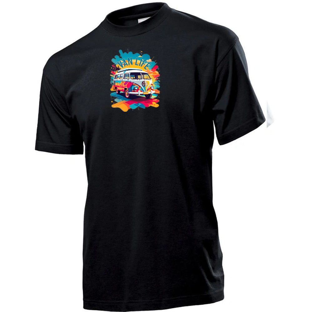 "Van Life Splash Graphic" Premium Unisex Crew Neck Soft Cotton T-Shirt (Various colours & Sizes)