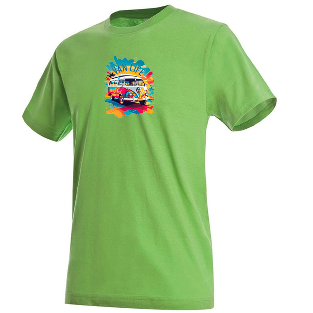 "Van Life Splash Graphic" Premium Unisex Crew Neck Soft Cotton T-Shirt (Various colours & Sizes)