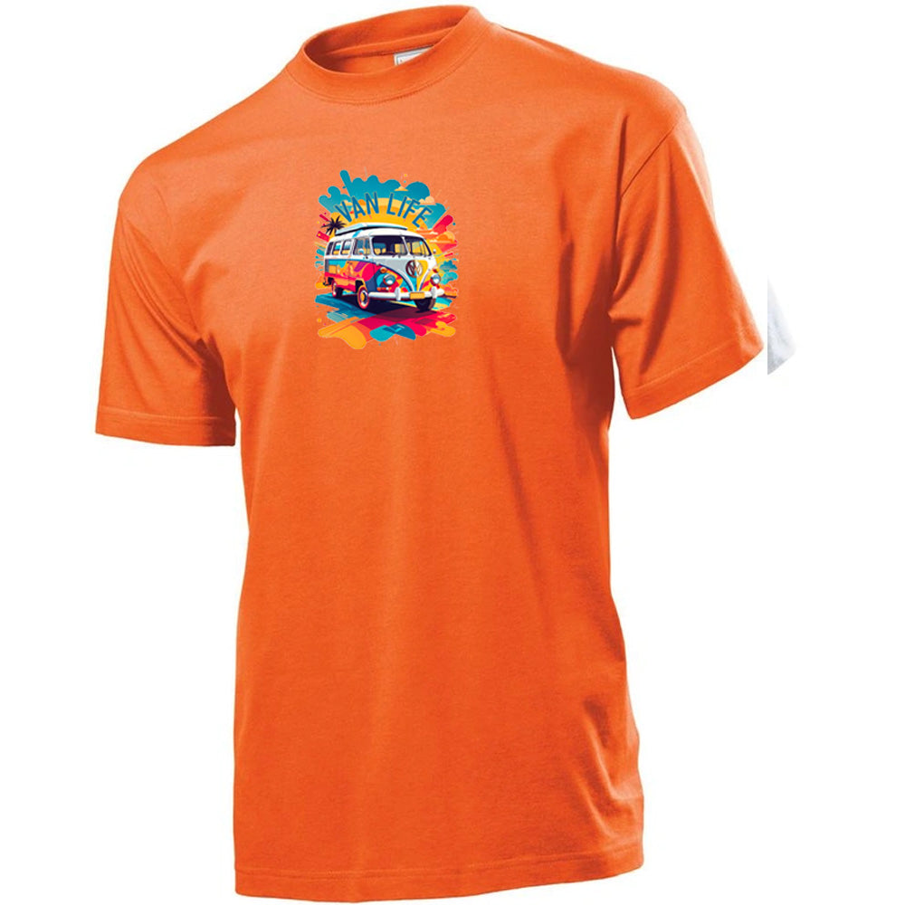 "Van Life Splash Graphic" Premium Unisex Crew Neck Soft Cotton T-Shirt (Various colours & Sizes)