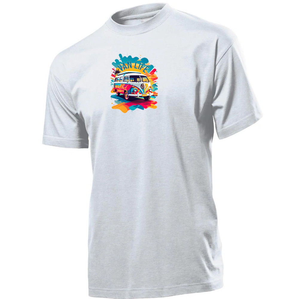 "Van Life Splash Graphic" Premium Unisex Crew Neck Soft Cotton T-Shirt (Various colours & Sizes)