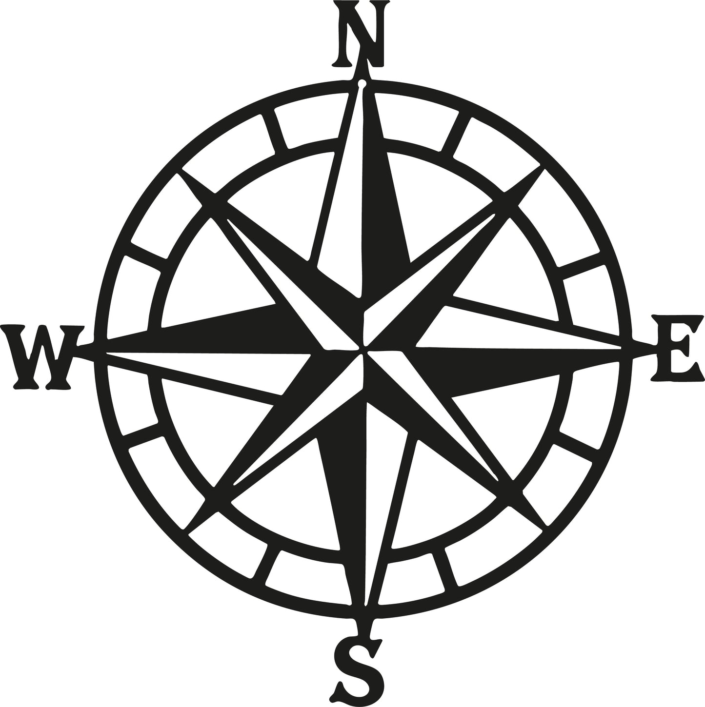Big Compass Vehicle Sticker ideal for any vehicle (3 size options available singles or pairs)