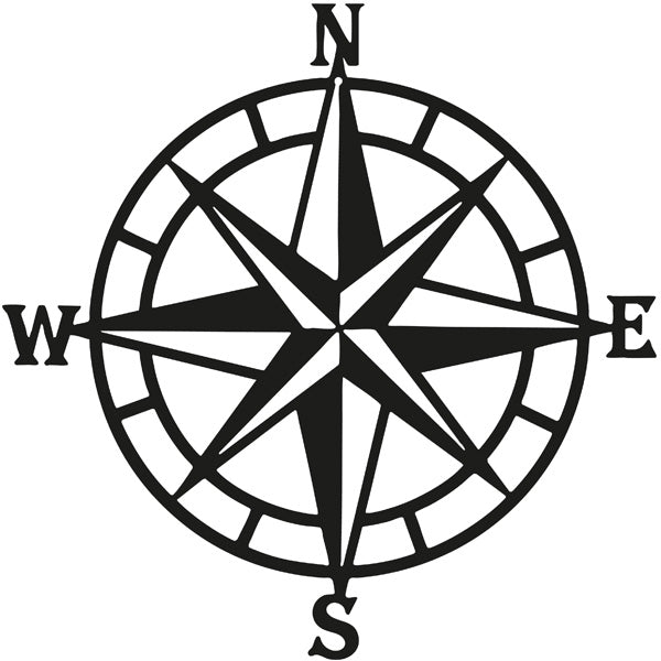 Big Compass Vehicle Sticker ideal for any vehicle (3 size options available singles or pairs)