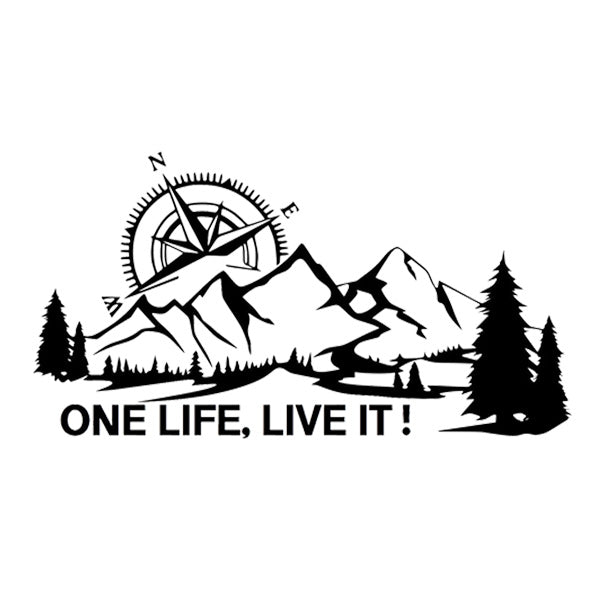 One Life Live It Compass Scene Vehicle Graphic ideal for any vehicle (2 size options available singles or pairs)