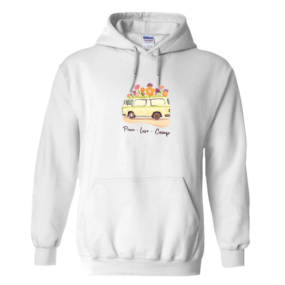 "Peace Love Camp Graphic" Unisex PRO RTX RX350 - Ultimate Comfort Pro Hoodie with Brushed Fleece  (Various Sizes)