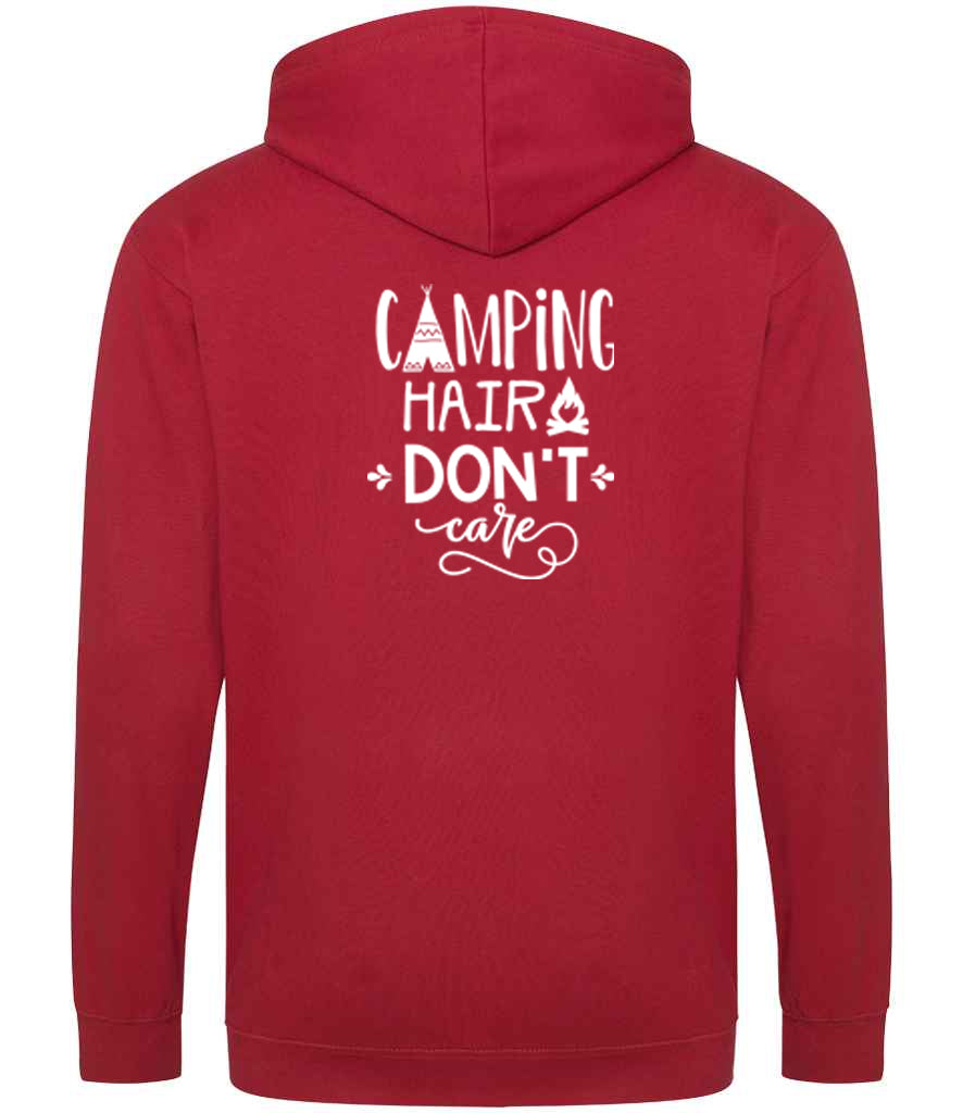 Zoodie: Unisex SoftStyle Hoodie with "Camping hair Don't Care" on (Various colours & sizes) available)