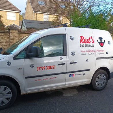 Reds Dog Walking Van by Trailblazersbrandingco
