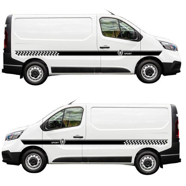 Renault Sport Chequered Vehicle Stripe Sport Pair (2 lengths Various colours)