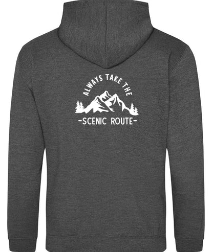 Hoodie: Unisex Gildan SoftStyle Hoodie with ""Always Take The Scenic Route" on (Various colours & sizes available)