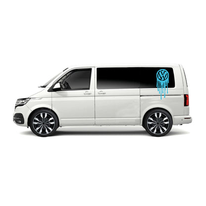 VW Drip Logo Sticker ideal for any VW vehicle (4 size options available singles or pairs)