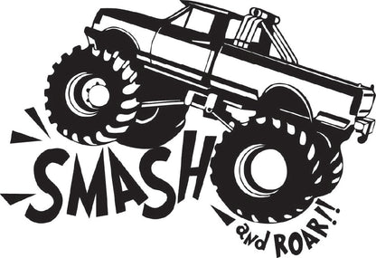 "Smash & Roar Monster Truck "Sticker ideal for any vehicle x1off (2 size options available)