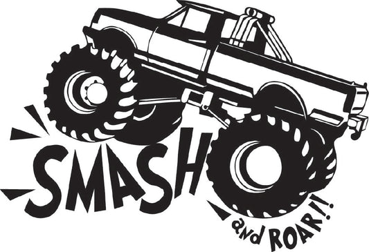 "Smash & Roar Monster Truck "Sticker ideal for any vehicle x1off (2 size options available)