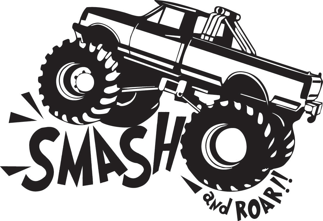 "Smash & Roar Monster Truck "Sticker ideal for any vehicle x1off (2 size options available)