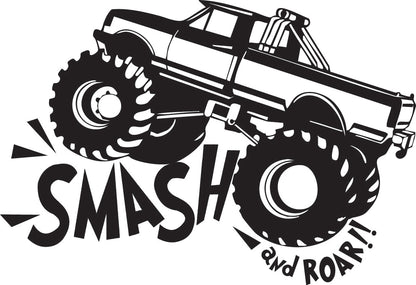 "Smash & Roar Monster Truck "Sticker ideal for any vehicle x1off (2 size options available)