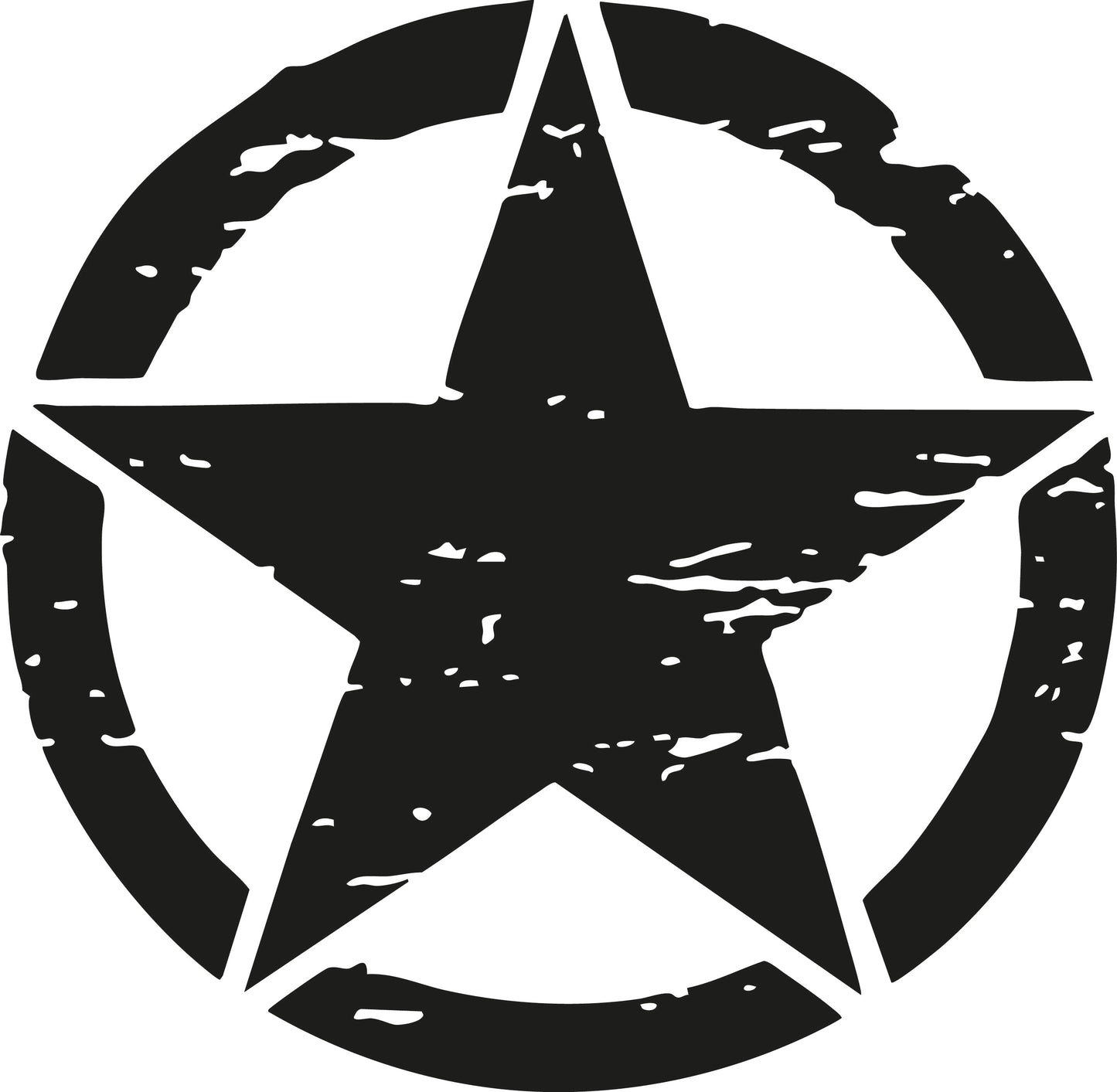 "Circle & Star" off roading style Sticker ideal for any vehicle x1off (3 size options available)