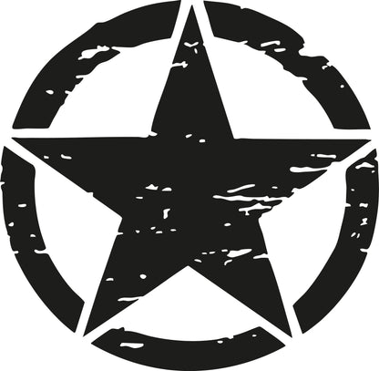 "Circle & Star" off roading style Sticker ideal for any vehicle x1off (3 size options available)