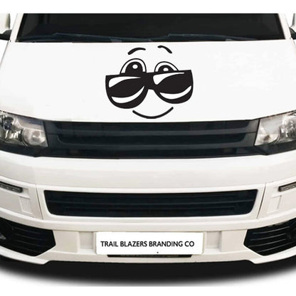 Sunglasses Face Sticker ideal for any vehicle (4 size options available singles or pairs)
