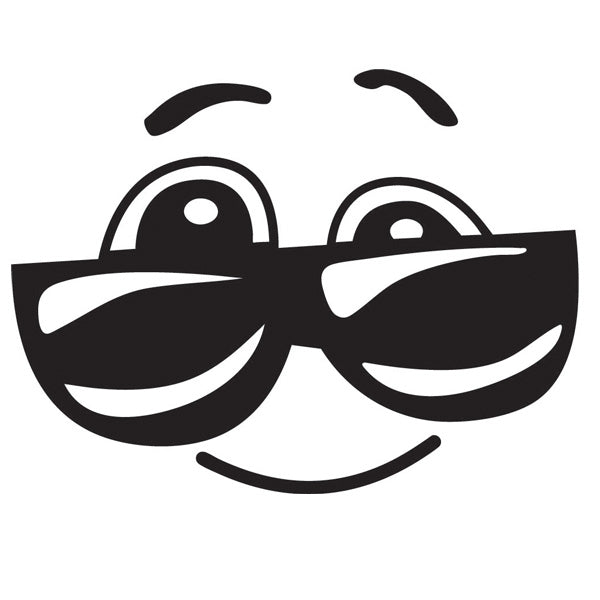 Sunglasses Face Sticker ideal for any vehicle (4 size options available singles or pairs)