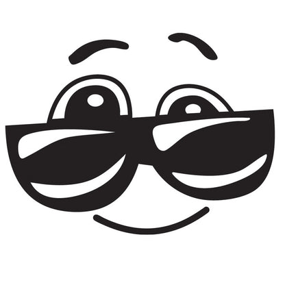 Sunglasses Face Sticker ideal for any vehicle (4 size options available singles or pairs)
