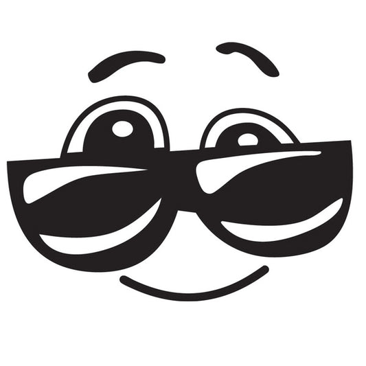 Sunglasses Face Sticker ideal for any vehicle (4 size options available singles or pairs)