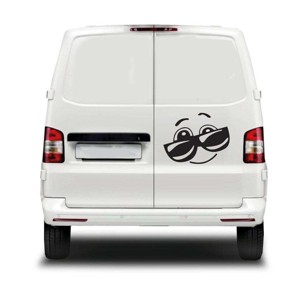 Sunglasses Face Sticker ideal for any vehicle (4 size options available singles or pairs)