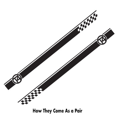 VW T4 Chequered Twin Vehicle Stripes Pair Ideal Any VW (2 lengths Various colours)