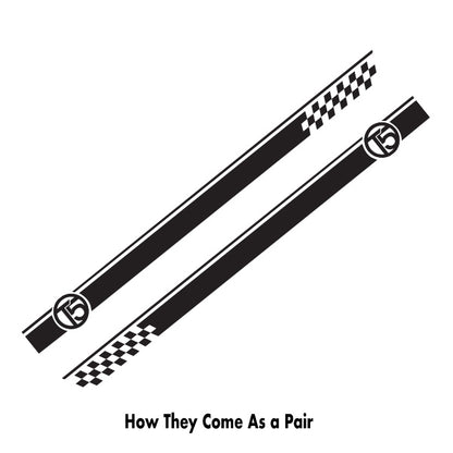 VW T5 Chequered Twin Vehicle Stripes Pair Ideal Any VW (2 lengths Various colours)