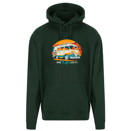 "Retro Van One Life Graphic"  Unisex PRO RTX RX350 - Ultimate Comfort Pro Hoodie with Brushed Fleece (Various Sizes)