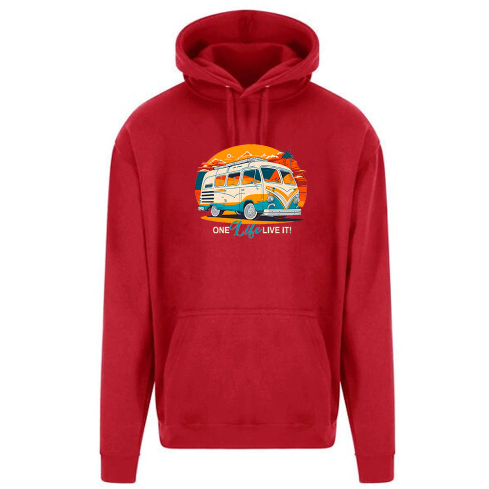 "Retro Van One Life Graphic"  Unisex PRO RTX RX350 - Ultimate Comfort Pro Hoodie with Brushed Fleece (Various Sizes)