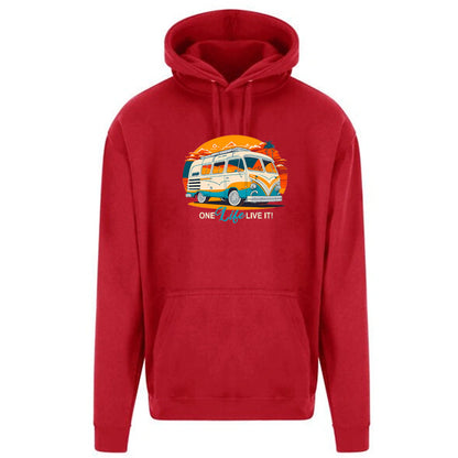 "Retro Van One Life Graphic"  Unisex PRO RTX RX350 - Ultimate Comfort Pro Hoodie with Brushed Fleece (Various Sizes)