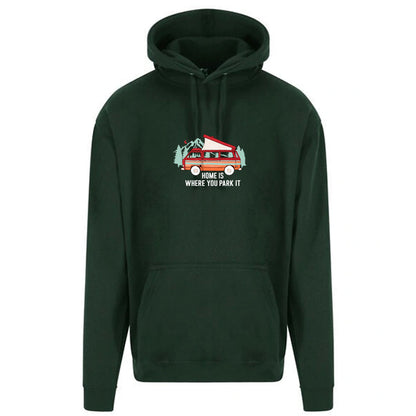 "Home Is Where You Park It - Red Camper Graphic"  Unisex PRO RTX RX350 - Ultimate Comfort Pro Hoodie with Brushed Fleece (Various Sizes)