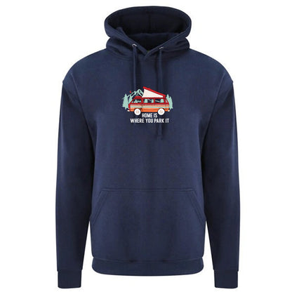 "Home Is Where You Park It - Red Camper Graphic"  Unisex PRO RTX RX350 - Ultimate Comfort Pro Hoodie with Brushed Fleece (Various Sizes)