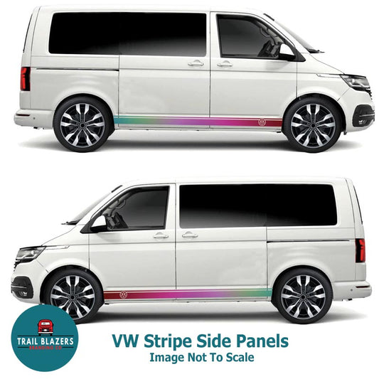 New Stripes: Rainbow VW coloured camper stripes - various options