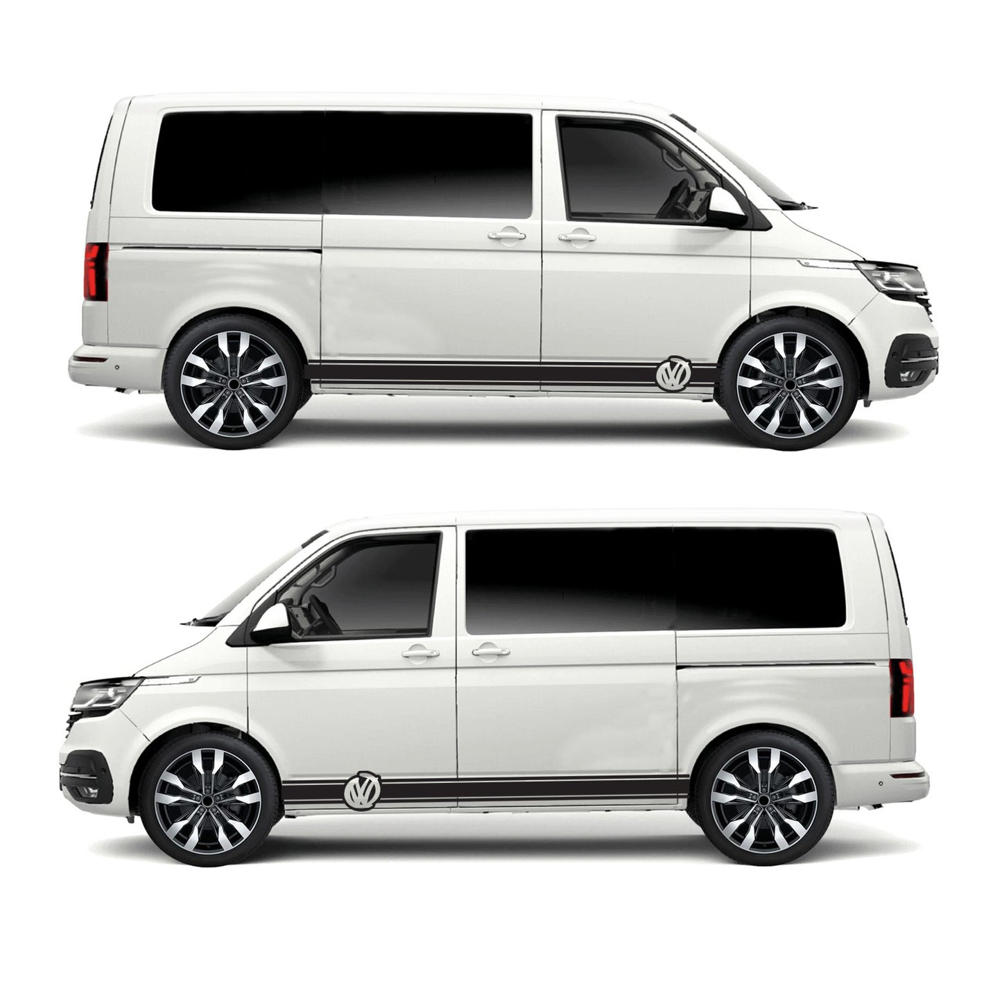 VW Swirl Twin Vehicle Stripes Pair Any VW (2 lengths Various colours)