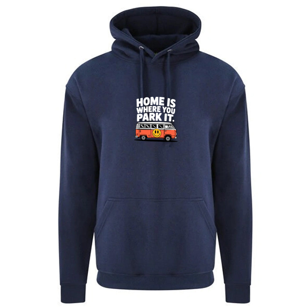 "Home Is Where You park It Orange Camper" Unisex PRO RTX RX350- Ultimate Comfort Pro Hoodie with Brushed Fleece (various Sizes)