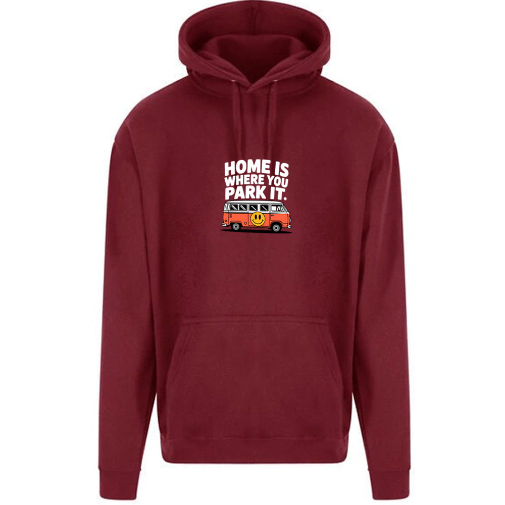 "Home Is Where You park It Orange Camper" Unisex PRO RTX RX350- Ultimate Comfort Pro Hoodie with Brushed Fleece (various Sizes)