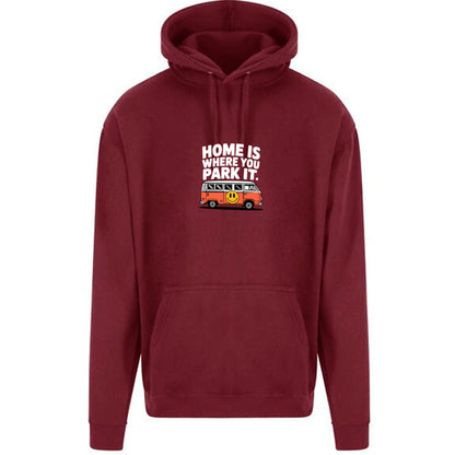 "Home Is Where You park It Orange Camper" Unisex PRO RTX RX350- Ultimate Comfort Pro Hoodie with Brushed Fleece (various Sizes)