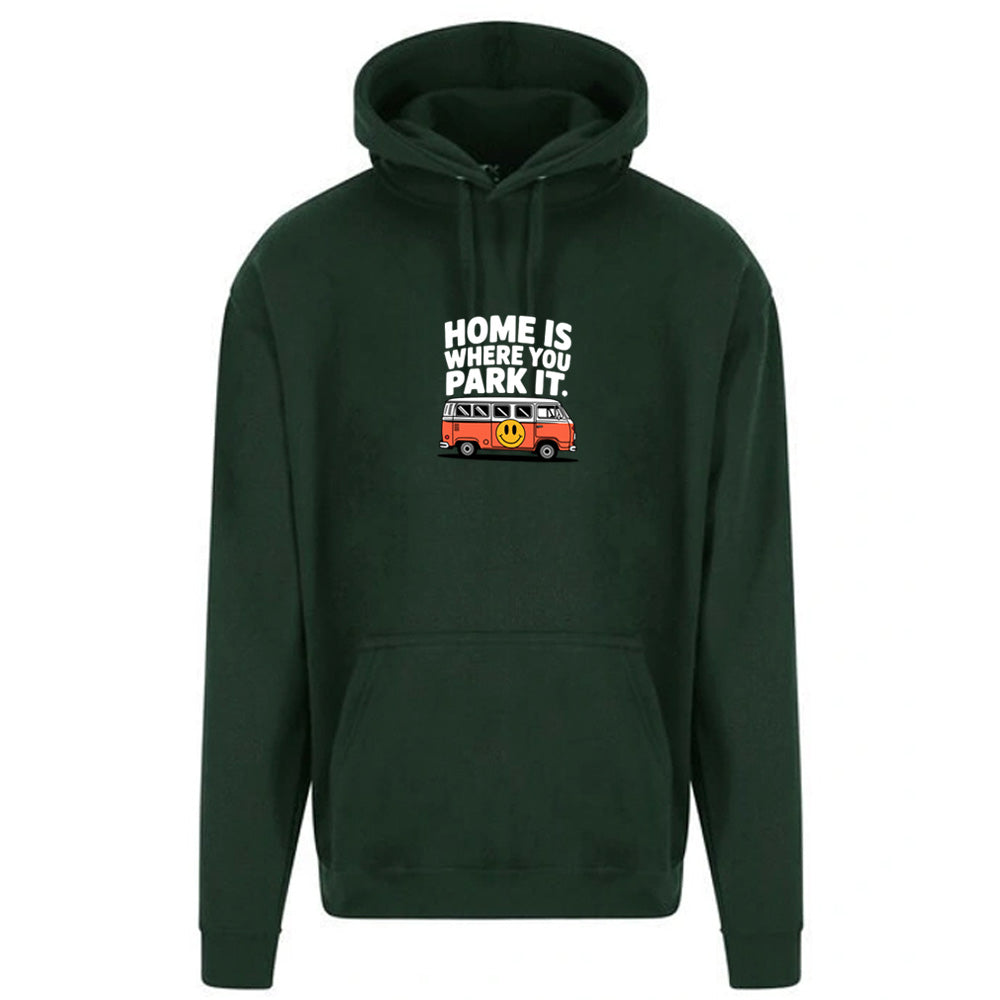 "Home Is Where You park It Orange Camper" Unisex PRO RTX RX350- Ultimate Comfort Pro Hoodie with Brushed Fleece (various Sizes)