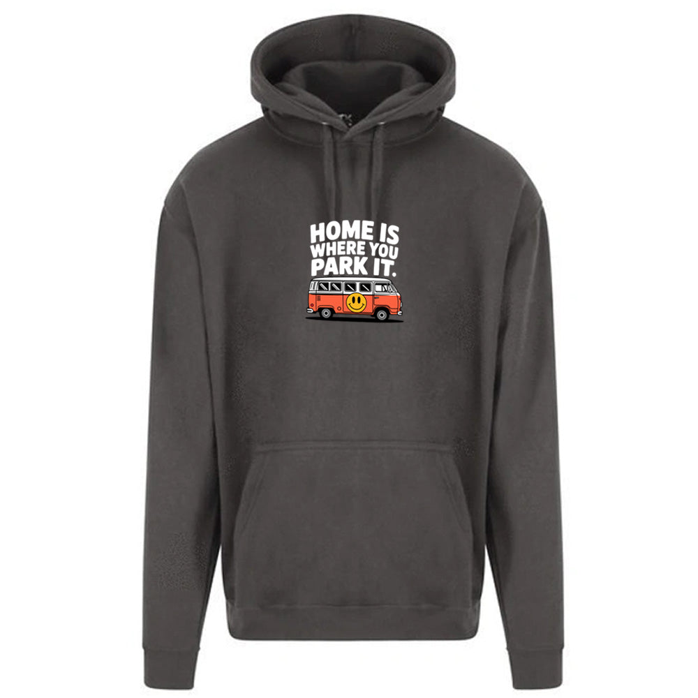 "Home Is Where You park It Orange Camper" Unisex PRO RTX RX350- Ultimate Comfort Pro Hoodie with Brushed Fleece (various Sizes)