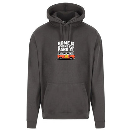 "Home Is Where You park It Orange Camper" Unisex PRO RTX RX350- Ultimate Comfort Pro Hoodie with Brushed Fleece (various Sizes)