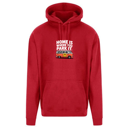 "Home Is Where You park It Orange Camper" Unisex PRO RTX RX350- Ultimate Comfort Pro Hoodie with Brushed Fleece (various Sizes)