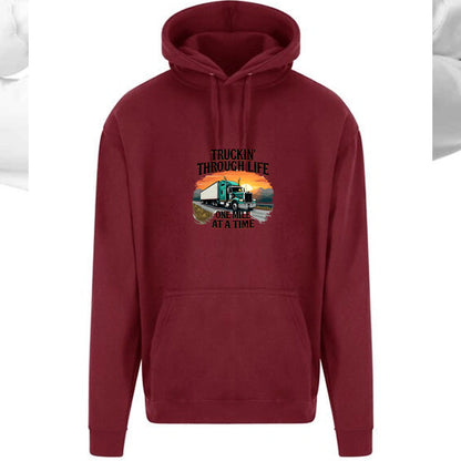 Unisex PRO RTX RX350 - Ultimate Comfort Pro Hoodie with Brushed Fleece with "Truckin Through Life Hoody" Graphic (Various Sizes)