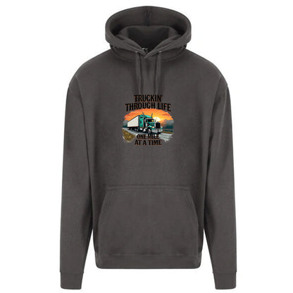 Unisex PRO RTX RX350 - Ultimate Comfort Pro Hoodie with Brushed Fleece with "Truckin Through Life Hoody" Graphic (Various Sizes)