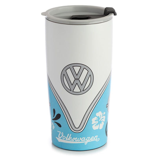 Cup: Volkswagen VW T1 Camper Bus Turquoise Hot & Cold Insulated Cup 500ml