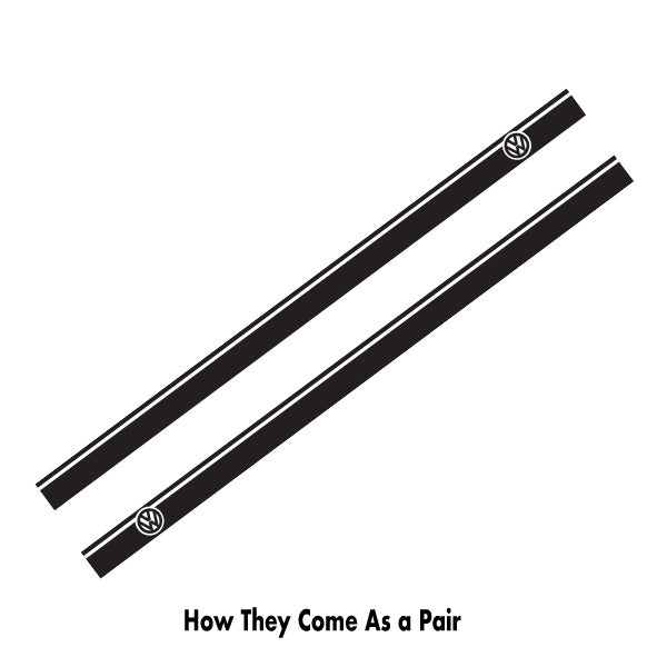 VW Twin Stripe Vehicle Stripes Pair Any VW (2 lengths Various colours)