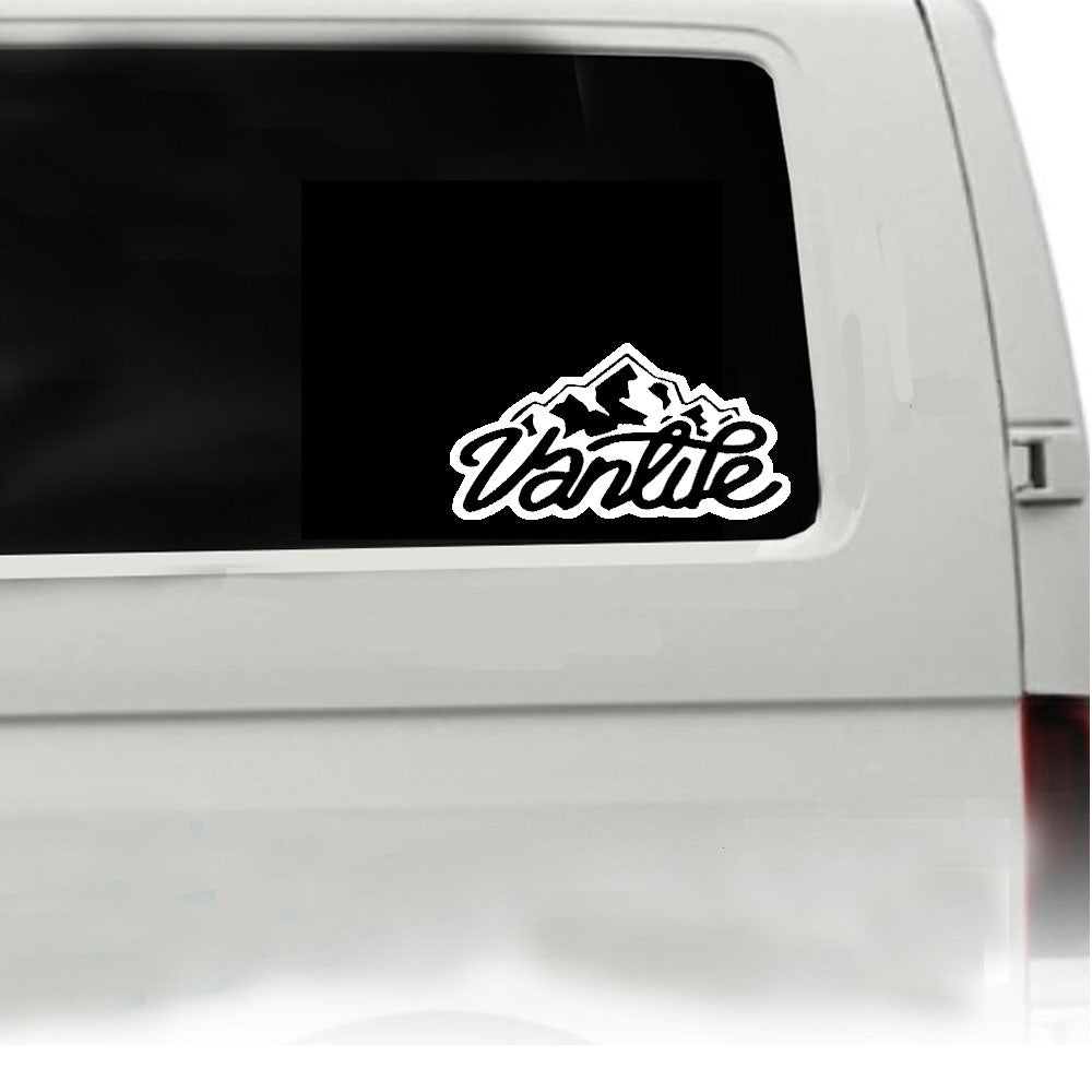 Van Life Mountains No VW Sticker ideal for any vehicle (4 size options available singles or pairs)
