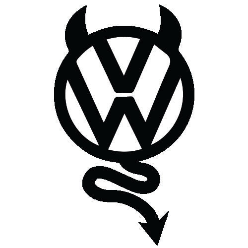 VW Devil Logo Sticker ideal for any VW vehicle (4 size options available singles or pairs)