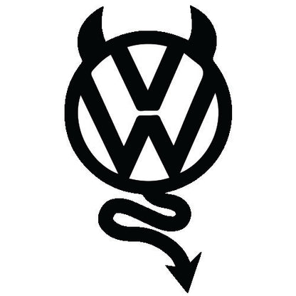 VW Devil Logo Sticker ideal for any VW vehicle (4 size options available singles or pairs)