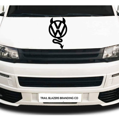 VW Devil Logo Sticker ideal for any VW vehicle (4 size options available singles or pairs)