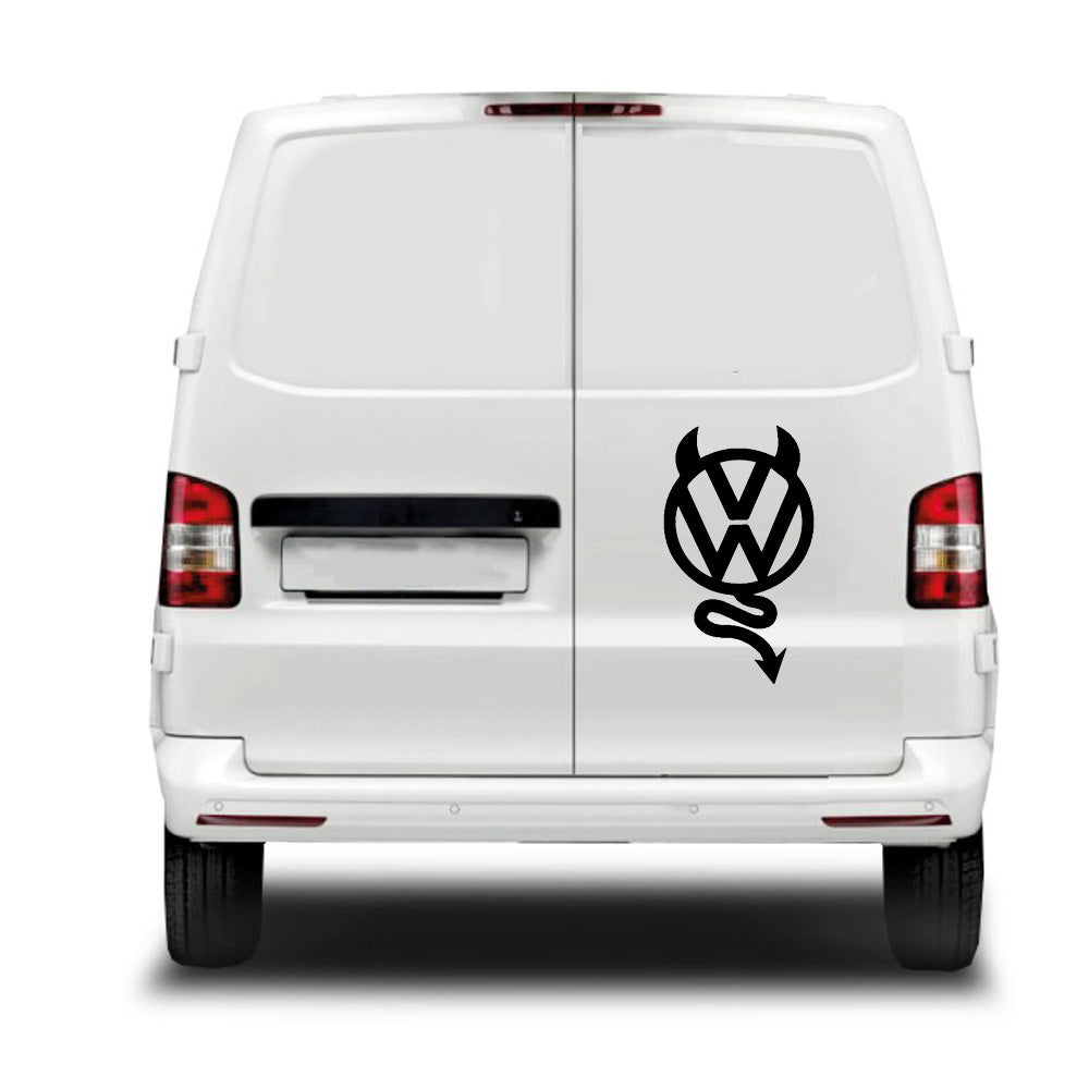 VW Devil Logo Sticker ideal for any VW vehicle (4 size options available singles or pairs)