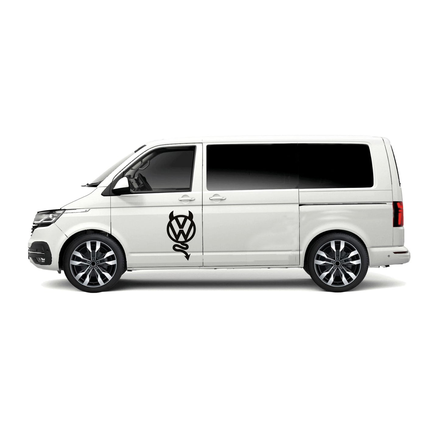 VW Devil Logo Sticker ideal for any VW vehicle (4 size options available singles or pairs)